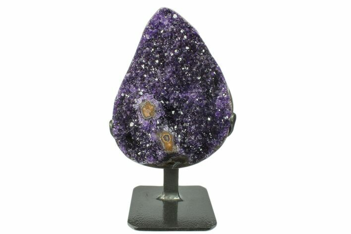Amethyst Geode Section on Metal Stand - Deep Purple Crystals #171781
